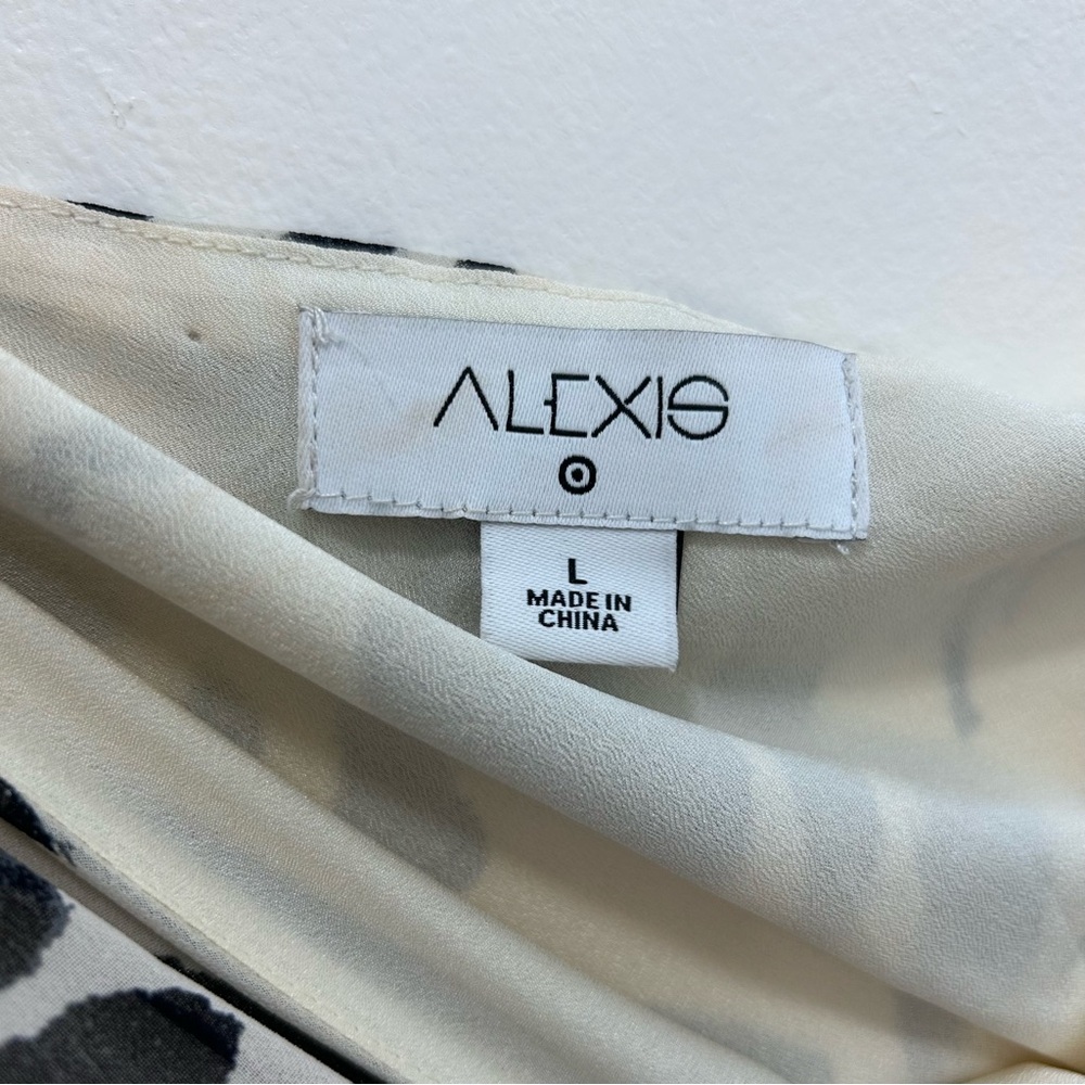Alexis x Target Botanical One Shoulder Ruffle Maxi Dress Black Womens L - Picture 4 of 10